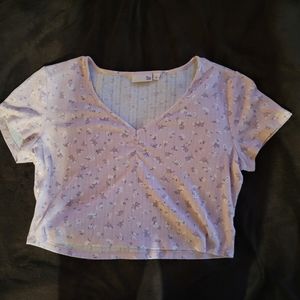 Pink floral So (kohls) crop top